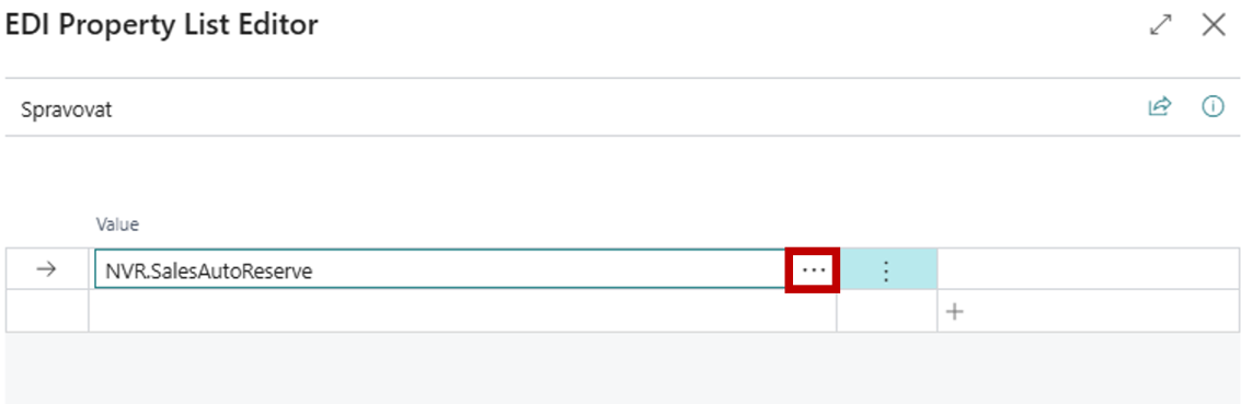 Akce pro otevření editoru hodnot podmínky