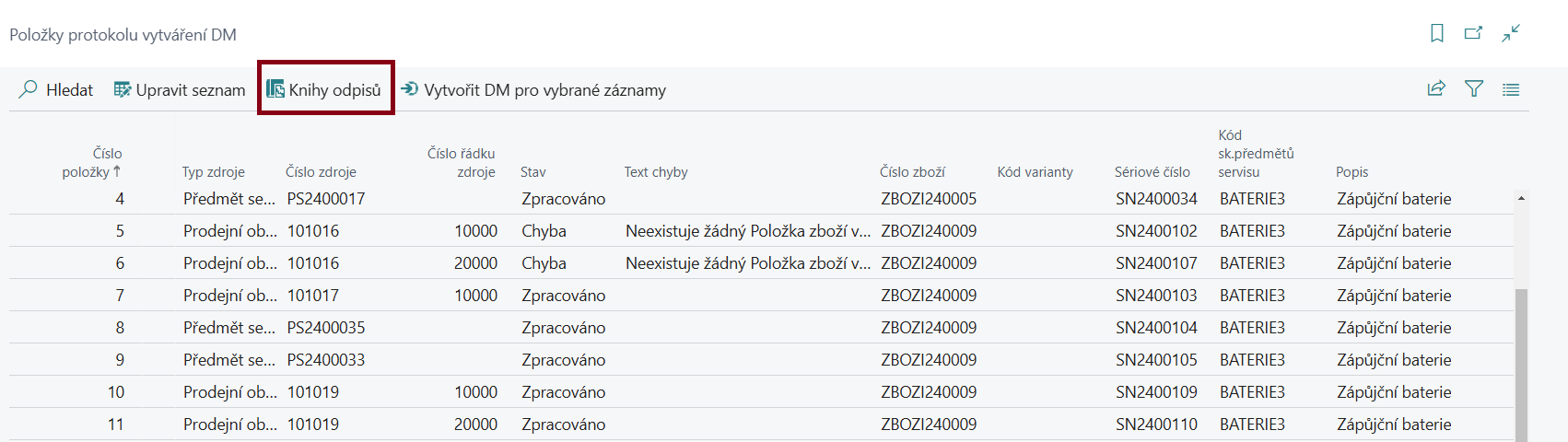 FA Creation Log Entries