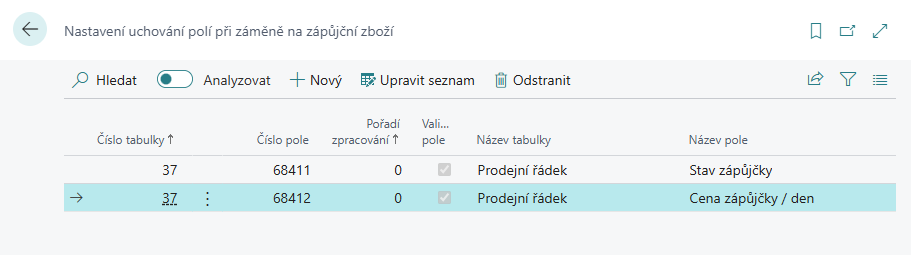 FA Creation Setup - Field keeping