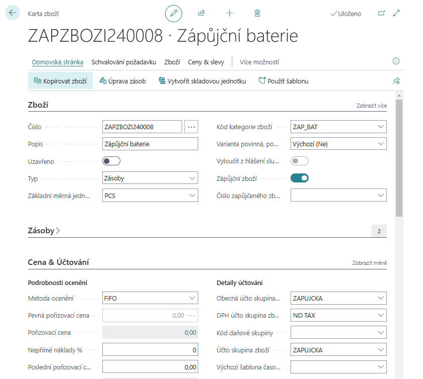 Created Fixed Asset Card