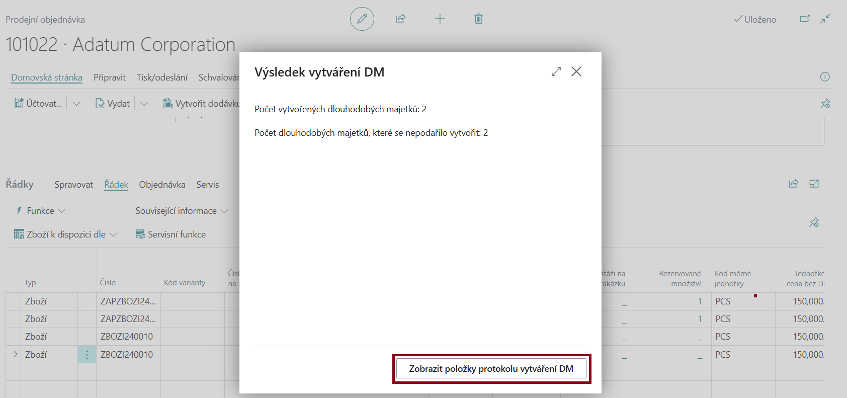 Create Fixed Asset - Bulk Creation Results