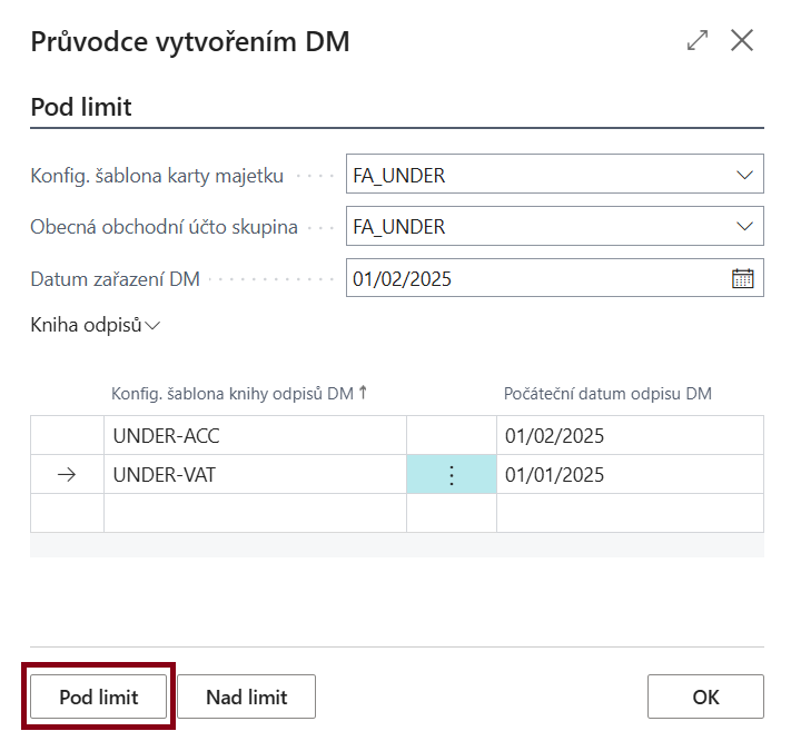 Create Fixed Asset - Bulk Creation Uder Limit Setup