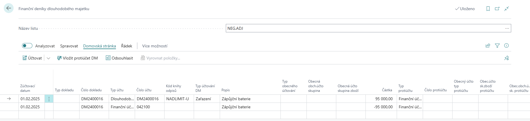 FA Created - Fixed Asset G/L Journal