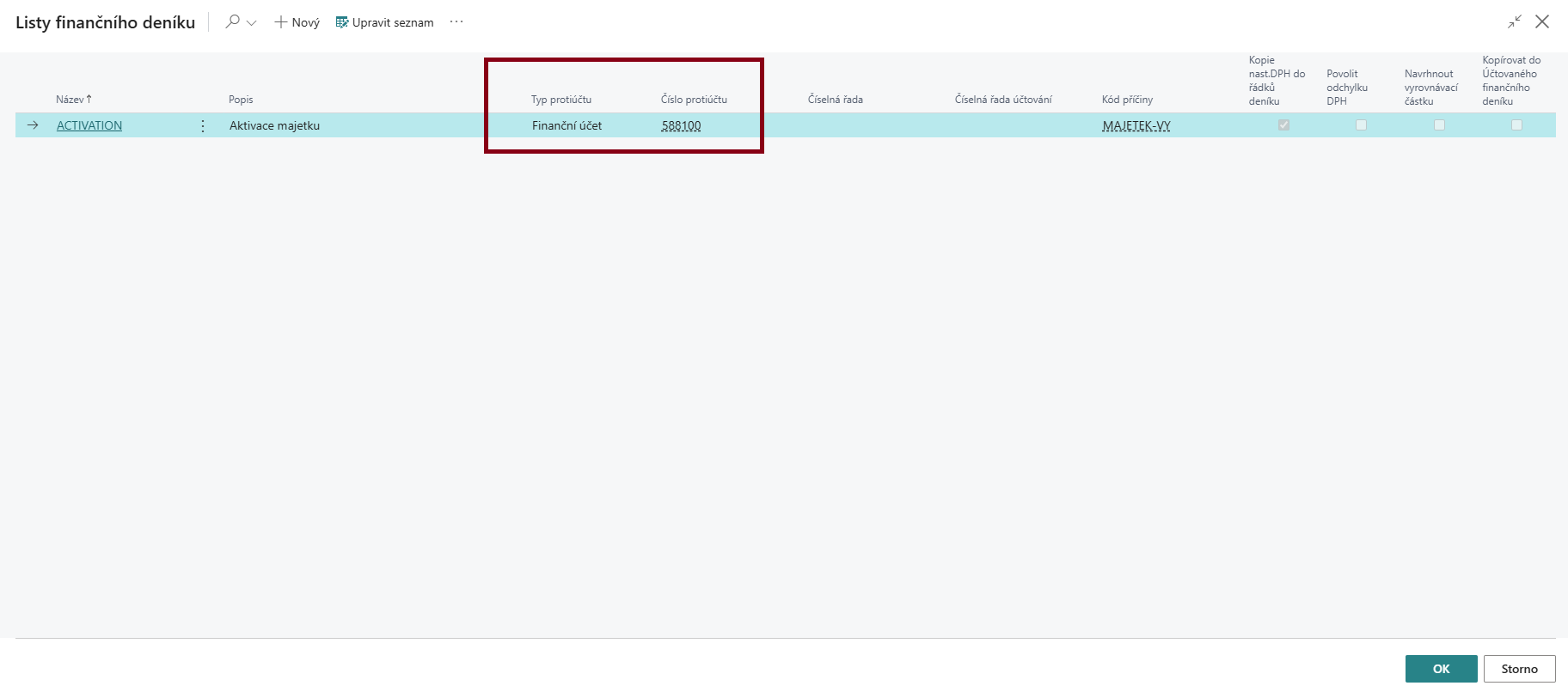 FA Created - Balancing Account No for Activation