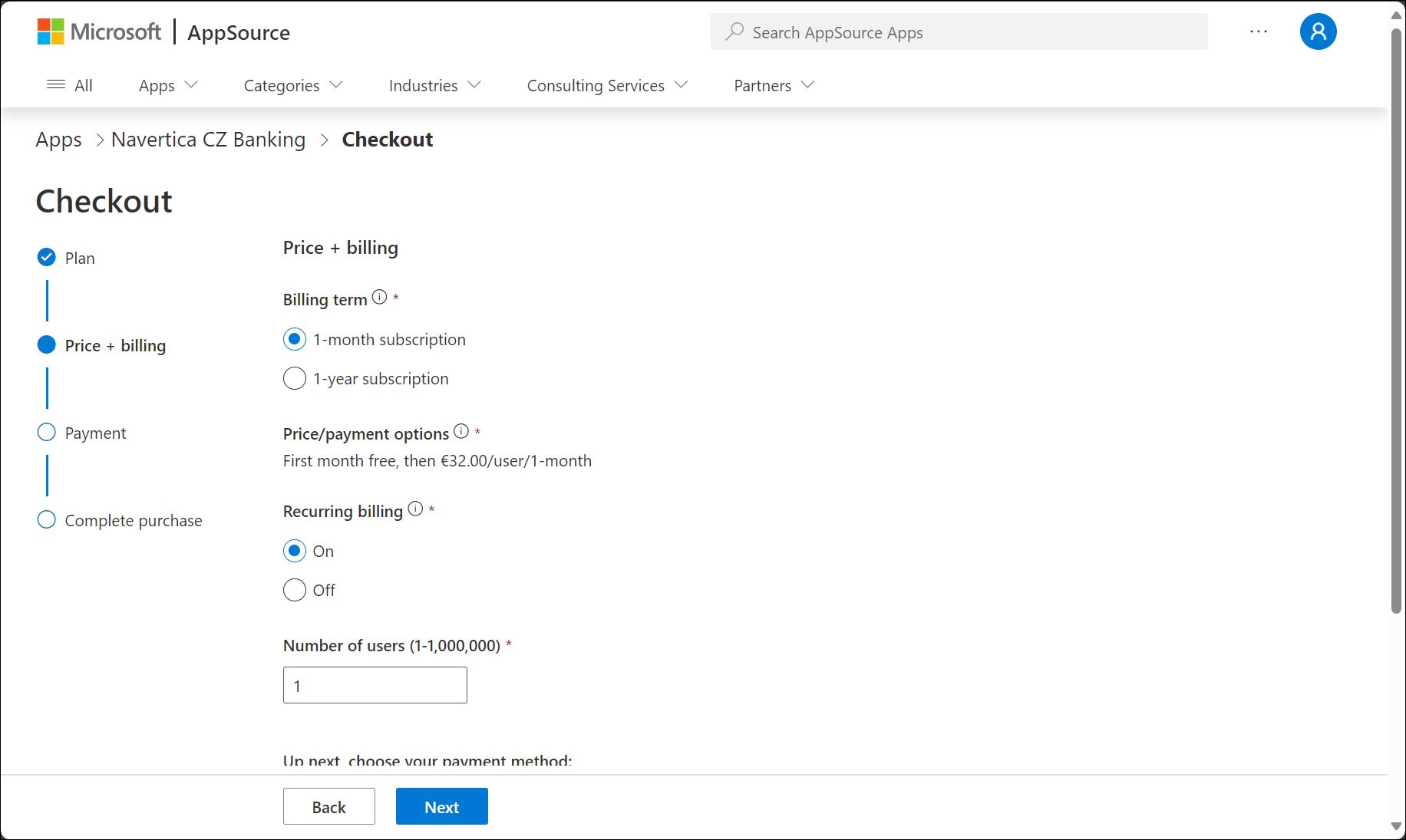 Billing Selection