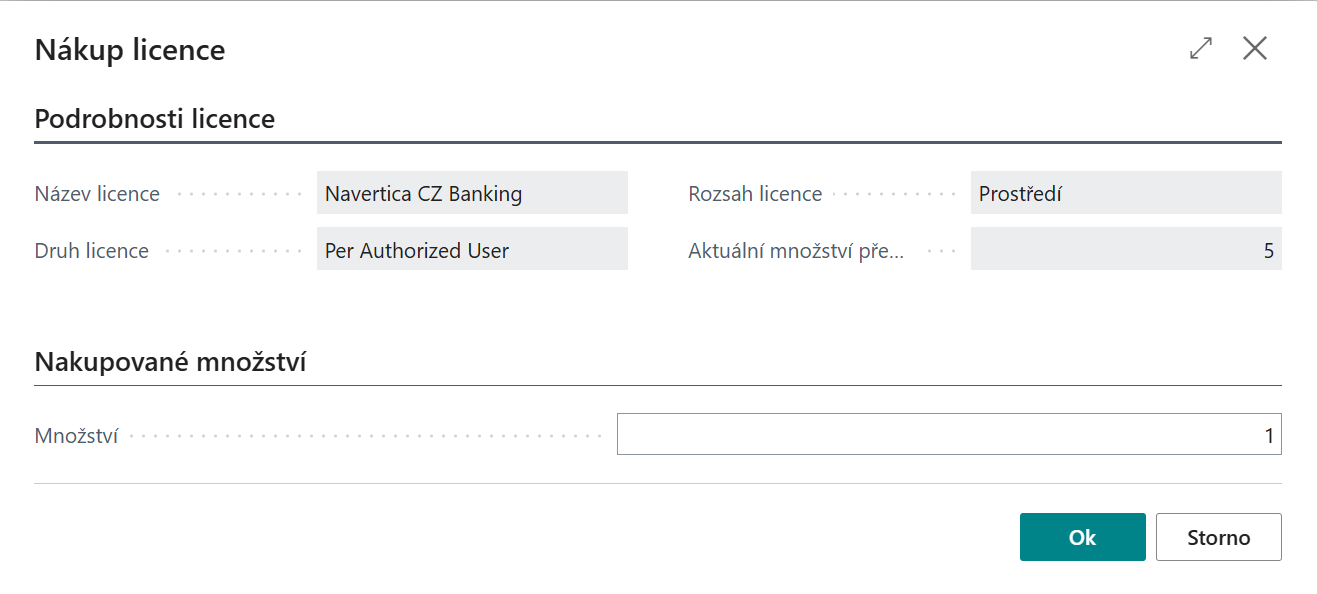 Dialog zadání množství