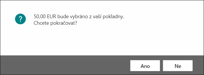 Cash Withdrawal Confirmation Dialogue