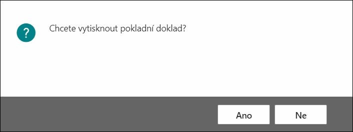 Cash Document Print Confirmation