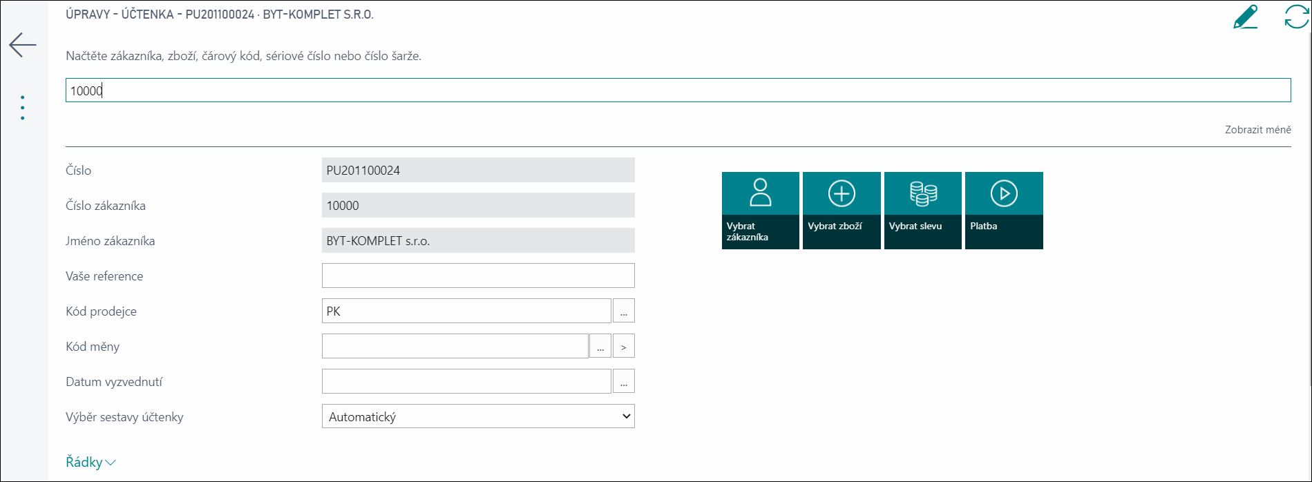 Selecting Customer Using Bar Code