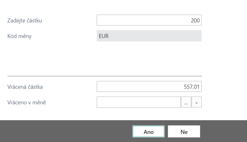 Returning the amount in local currency