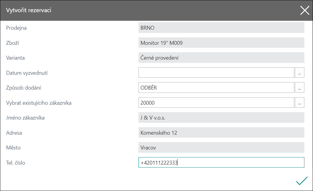 Create Reservation