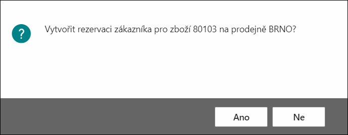 Create Reservation Confirmation Dialogue