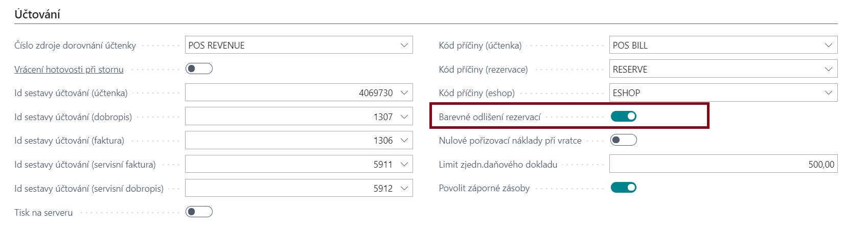 Reservation Colour Differentiation