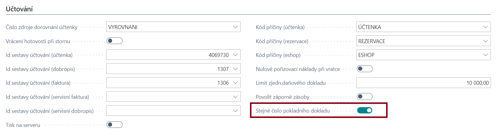 Same Cashdesk Document Number