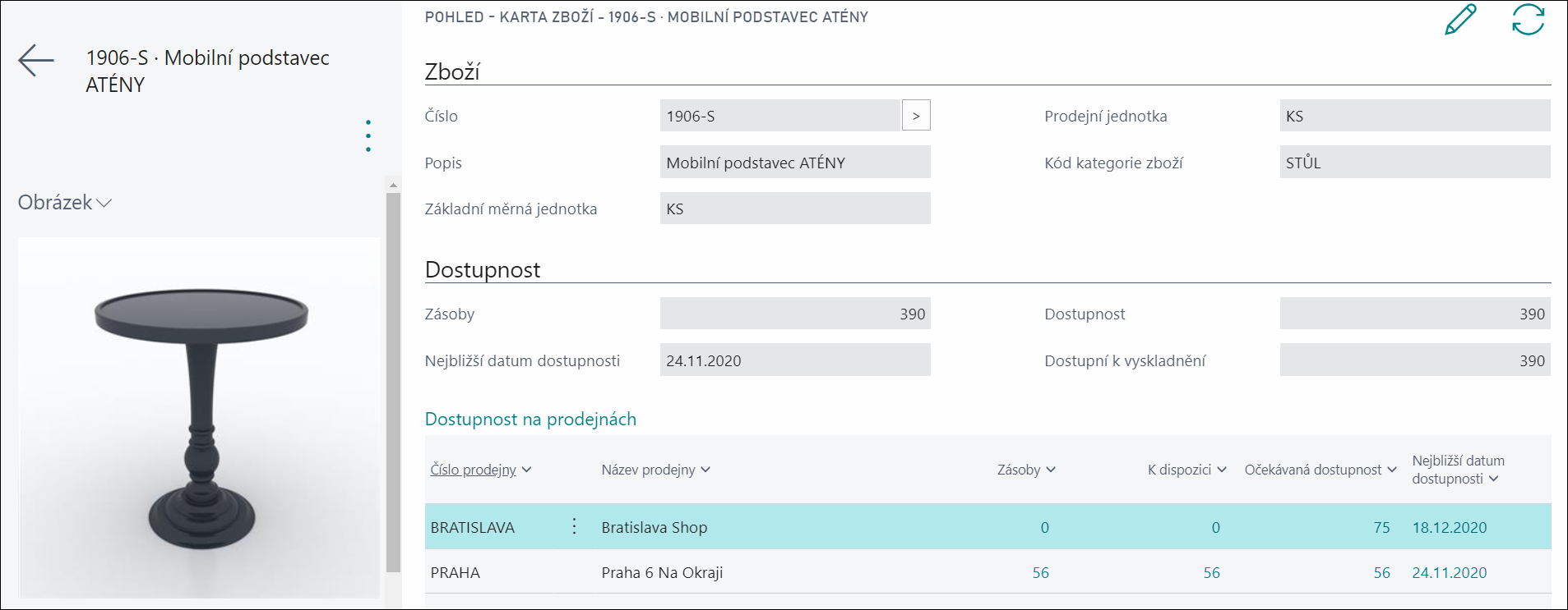 POS Item Card