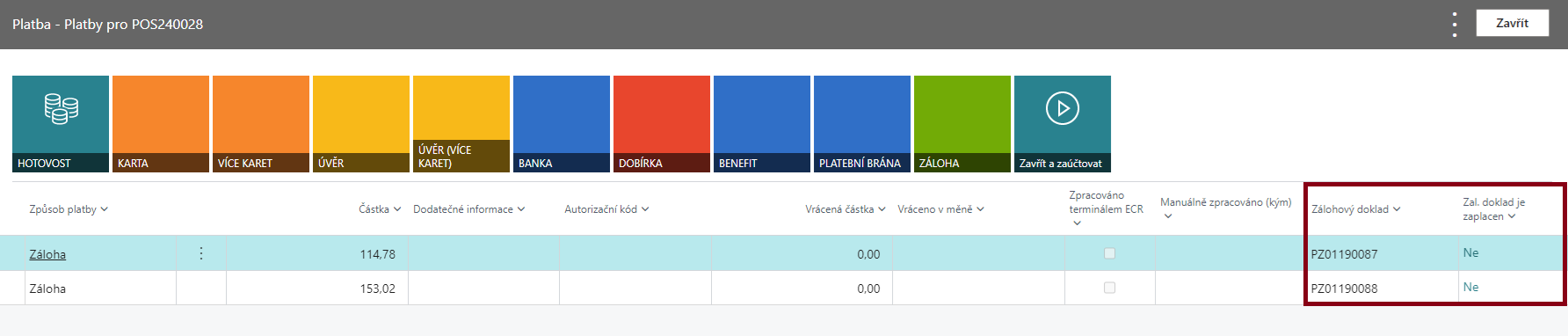 Bill Payment Interface - Prepayment Lines