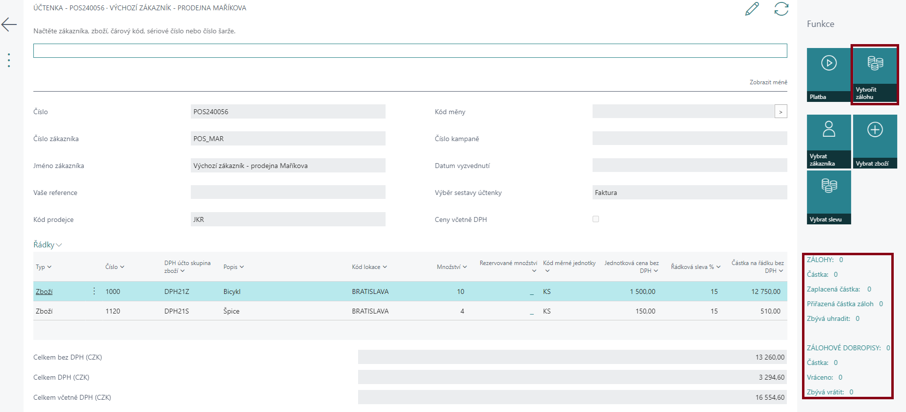 Bill Prepayments - Actions