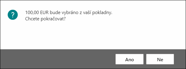 Cash Withdrawal Confirmation Dialogue