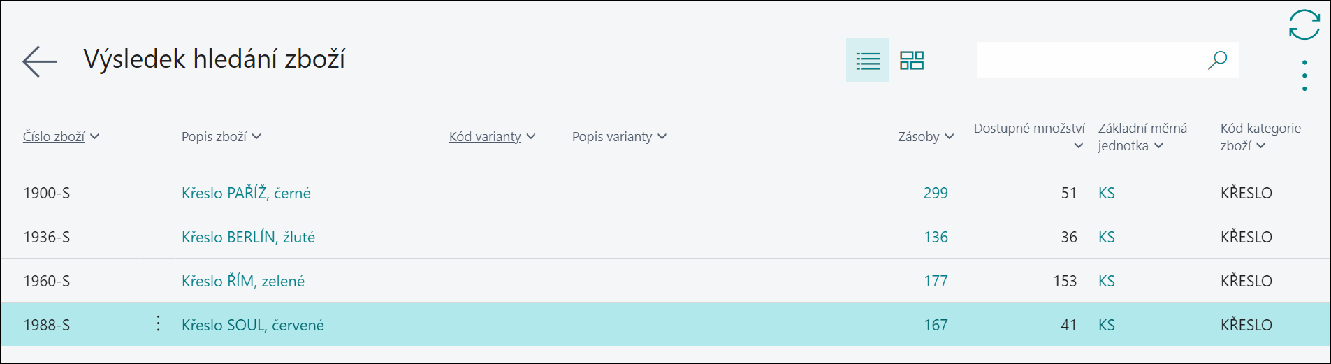 Item Search Results