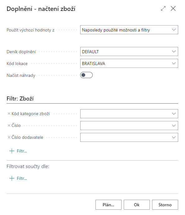 Replenishment Planning - Load Items