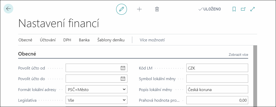 General Ledger Setup