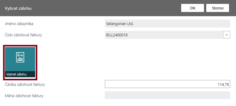 Prepayment Payment Method - Select Prepayment