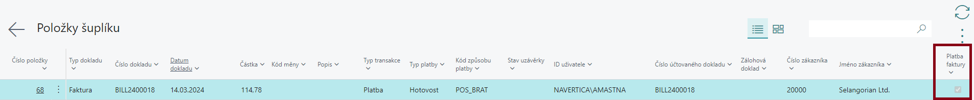 Paying Prepayment - Drawer Entry