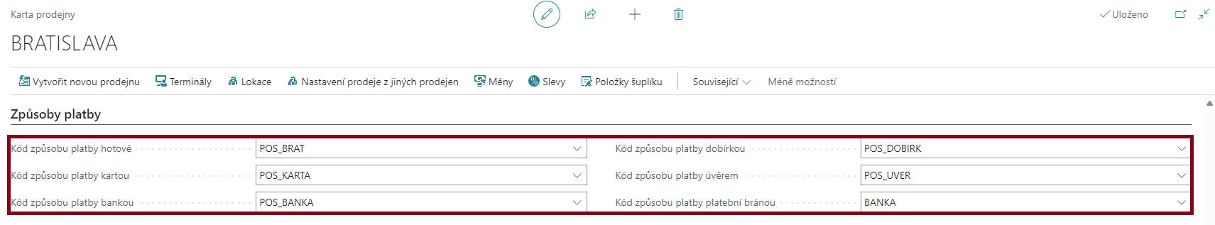 Prepayment Setup - Payment Methods