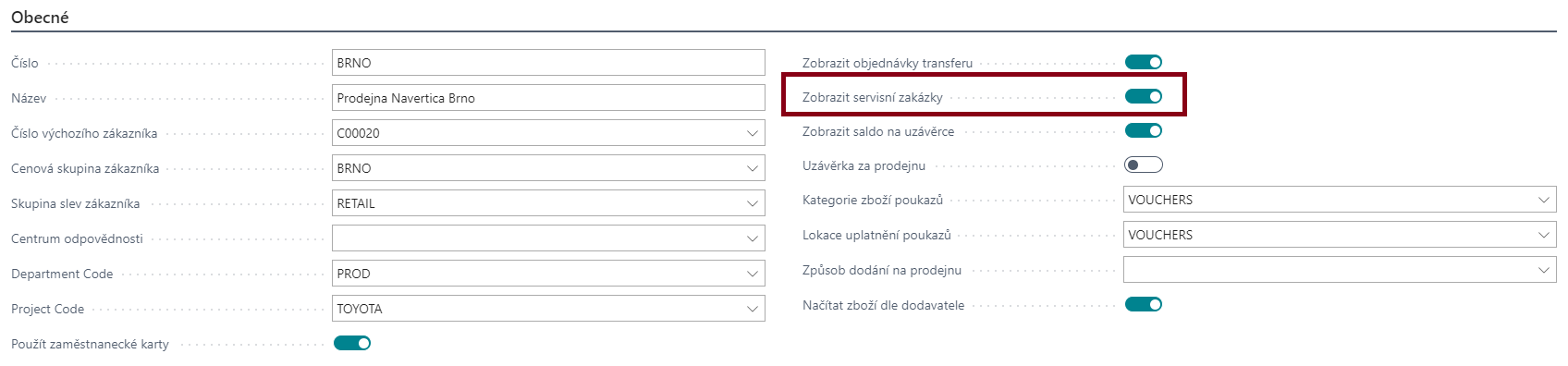 Allowing service documents on POS