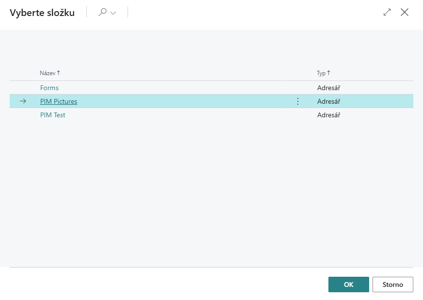 Procházení úložiště pro nahrání souboru