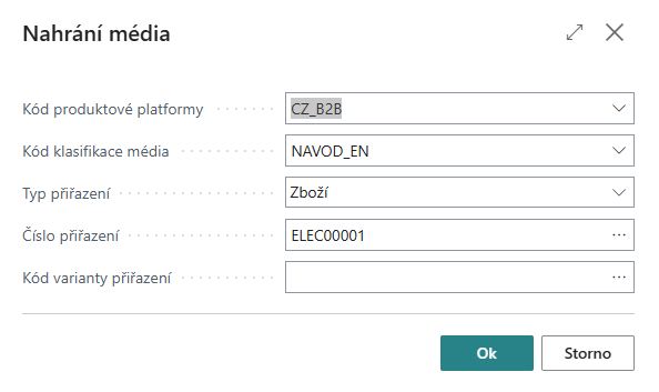 Dialog pro zadání parametrů nového souboru