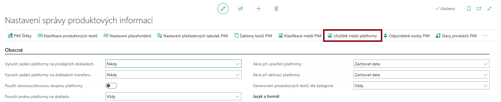 Přehled účtů externích souborů
