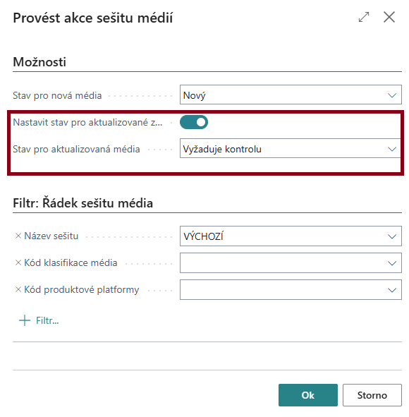 Akce Přiřadit soubor