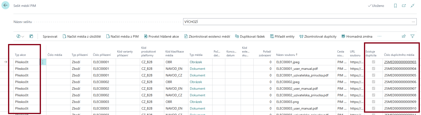 Zduplikovaný řádek
