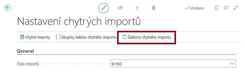 Nastavení šablon chytrého importu