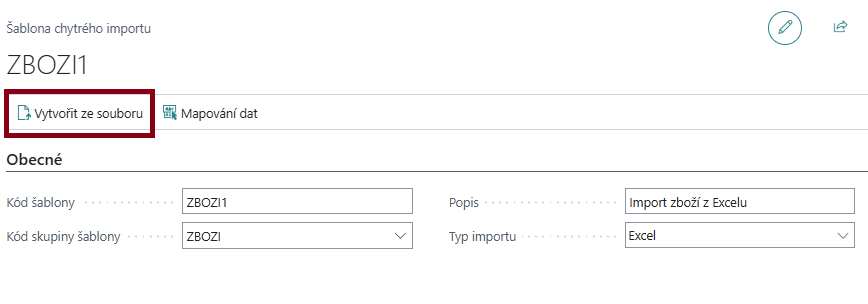 Přehled šablon chytrého importu