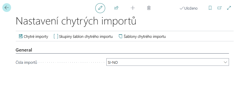 Nastavení chytrých importů