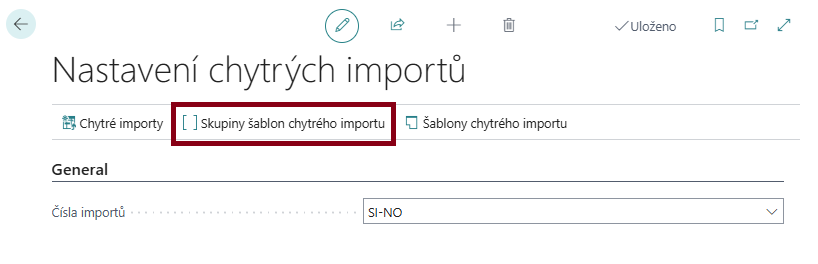 Nastavení skupin šablon chytrého importu