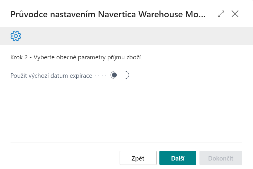 Asistované nastavení - krok č. 2