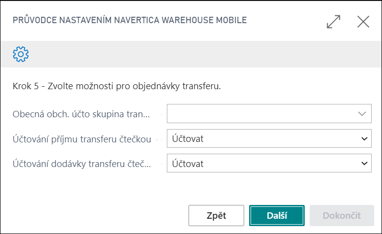 Asistované nastavení - krok č. 5
