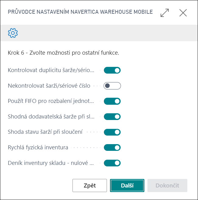 Asistované nastavení - krok č. 6