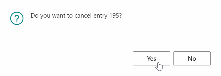 How to Cancel Entry prompt