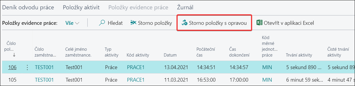 How to navigate into Cancel Entry with Correction