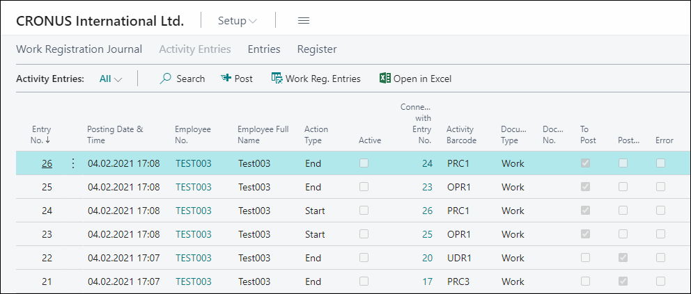 How to Post Activity Entries