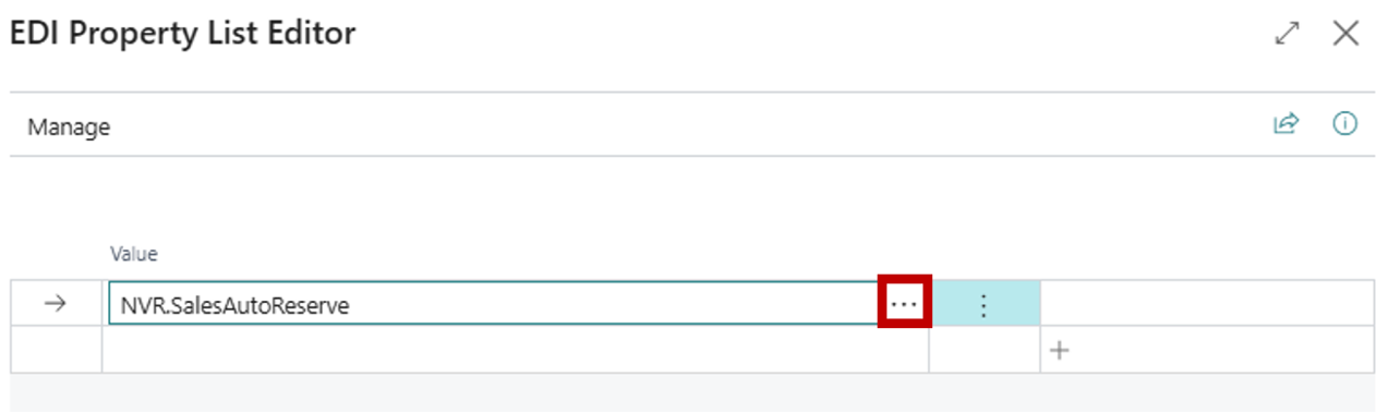 Action for opening the condition value editor