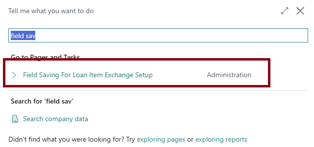 FA Creation Setup - Field keeping