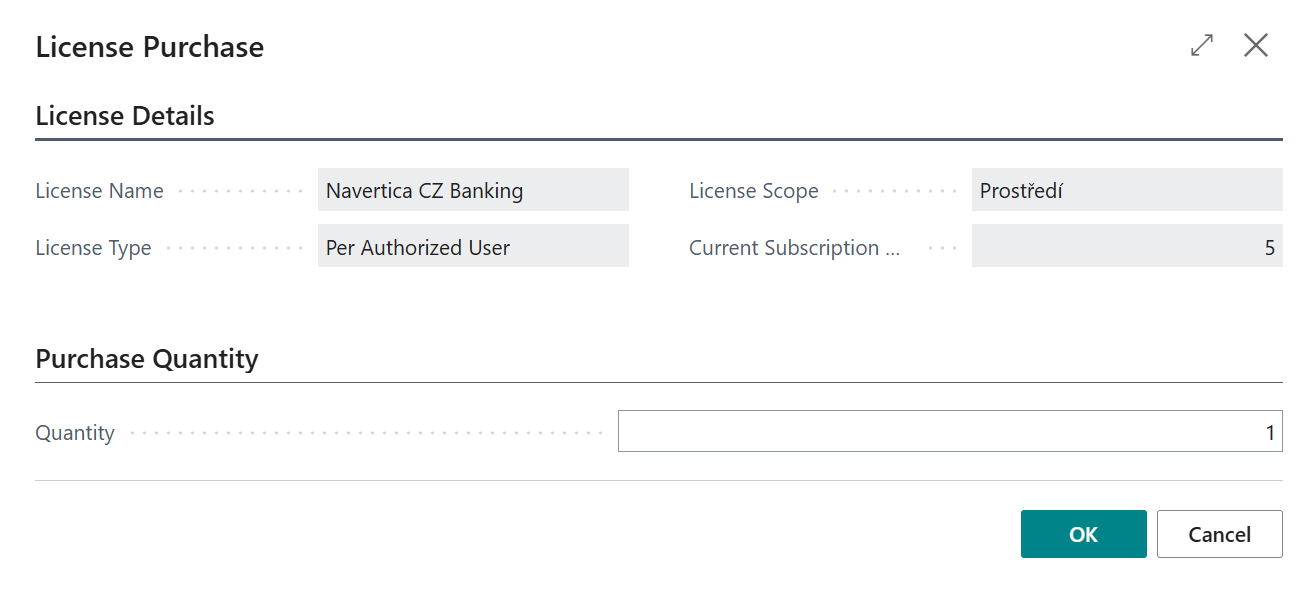 Quantity Input Dialog