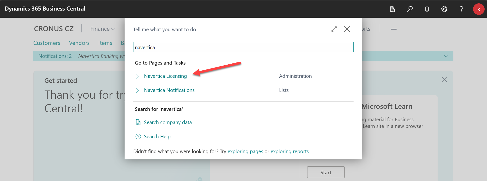 Search for Navertica Licensing