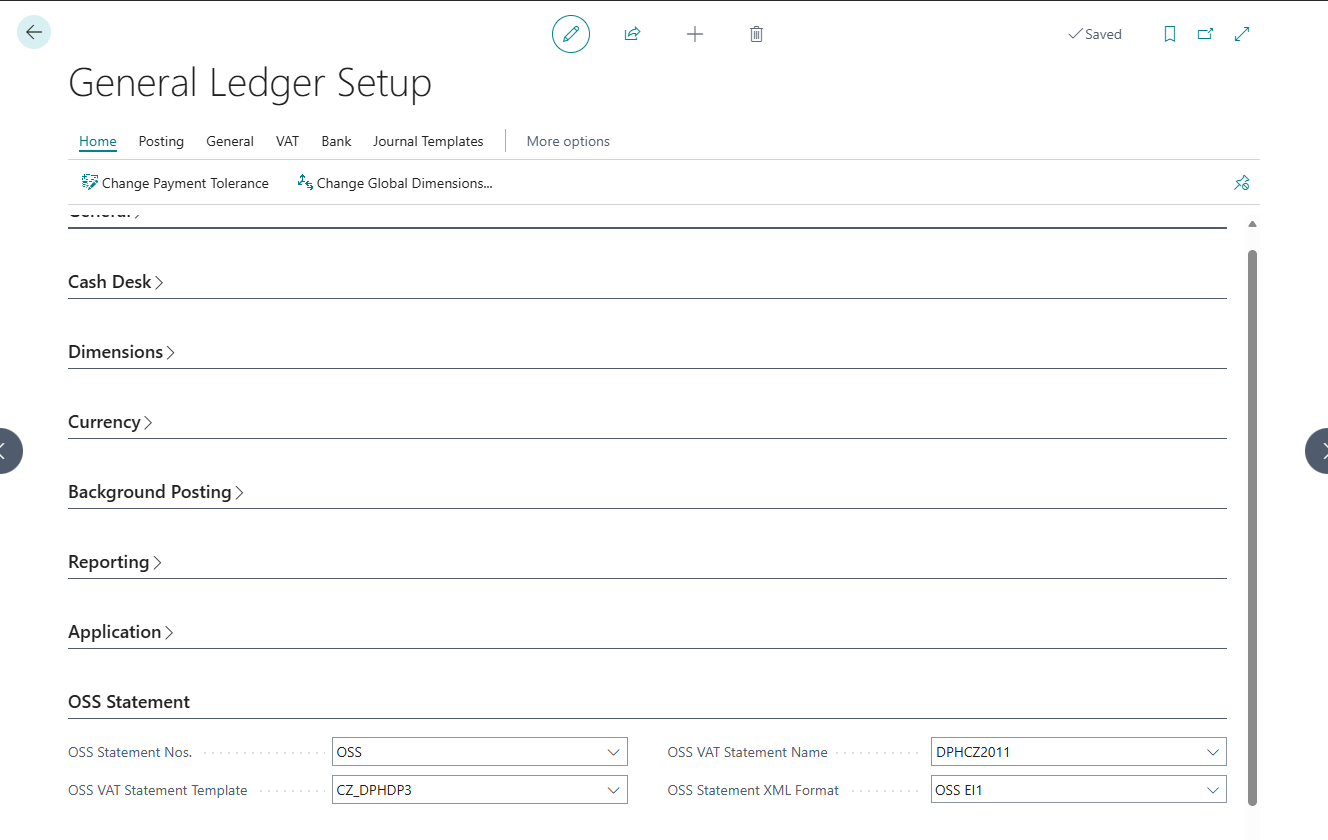 General Ledger Setup
