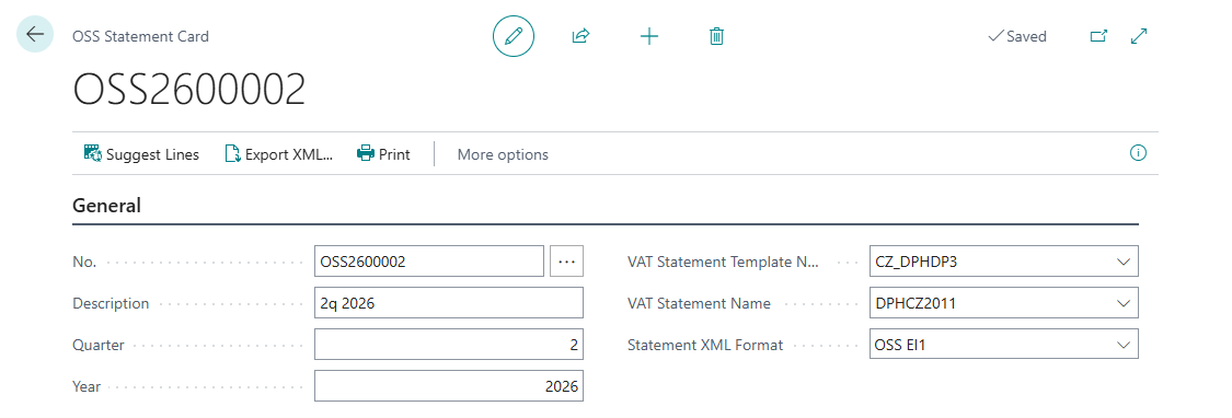 OSS Statement Card — header fields